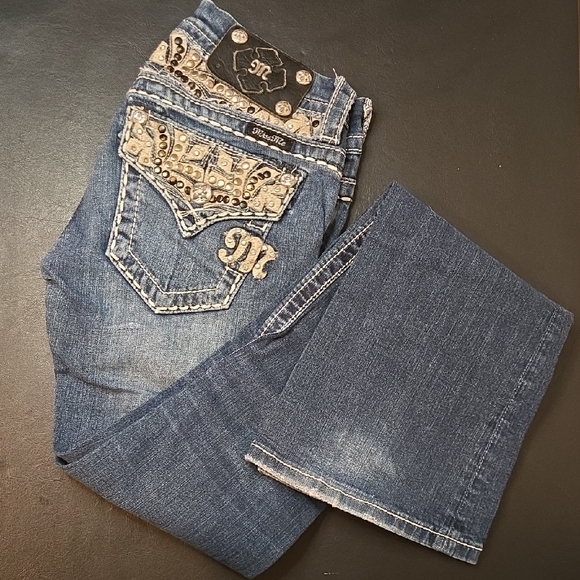 Miss Me Denim Jeans with Embellished Pockets - Picture 2 of 10